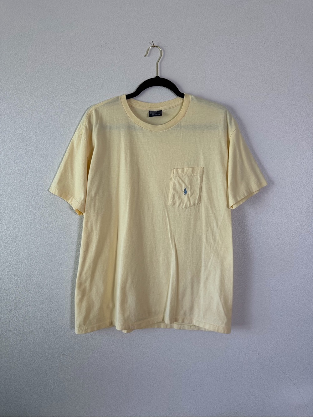 Vintage polo country Ralph Lauren pale butter yellow t-shirt Single stitch
